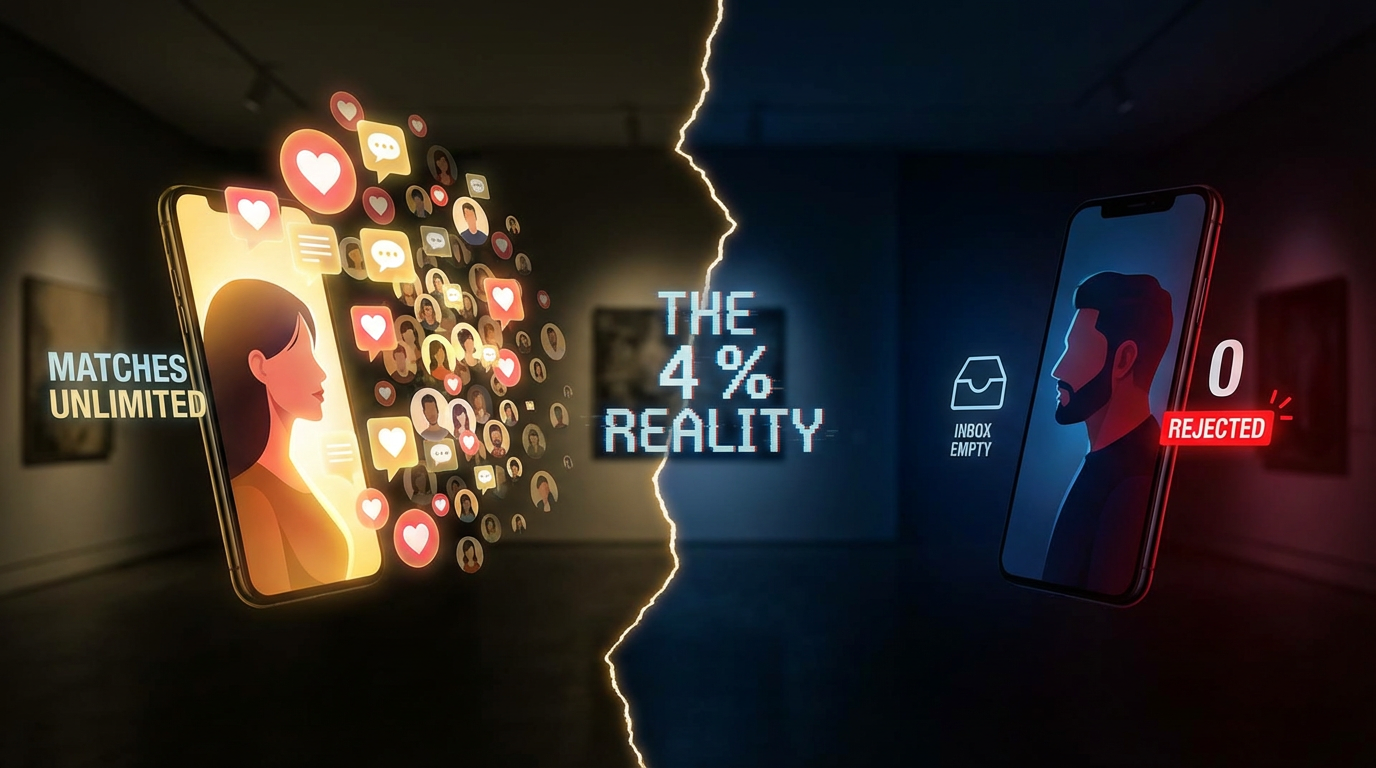 Dating app swipe disparity - contrast between male and female matching experience