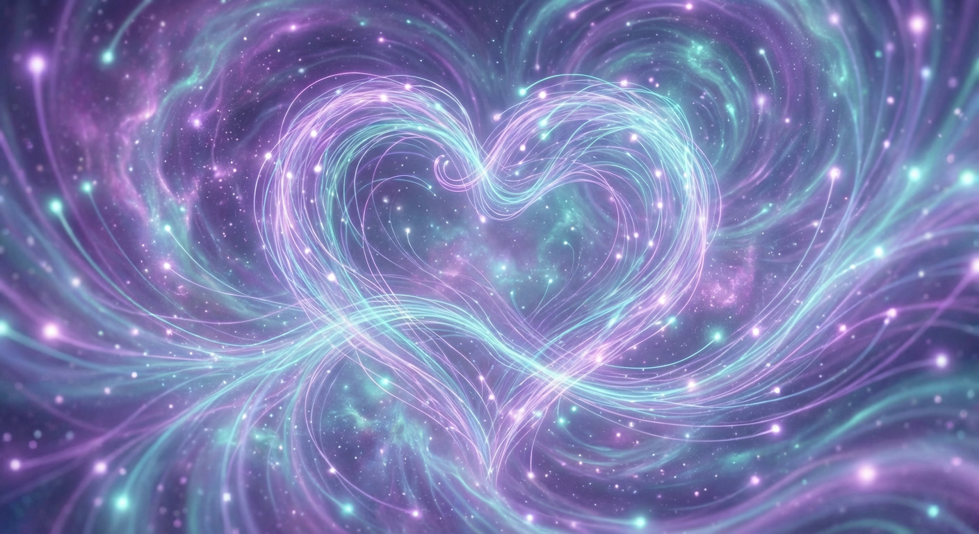 Ethereal visualization of infinite connection representing perpetual companionship