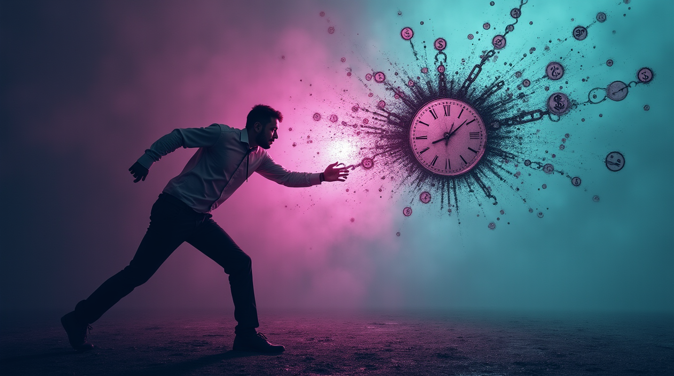 Abstract art representing breaking free from the chains of relationship maintenance