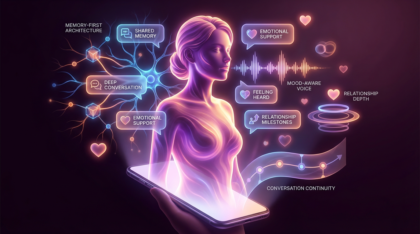 Lovescape AI Chat Experience - Memory-First Conversations, Mood-Aware Voice, and Deep Emotional Connection